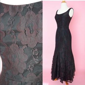Vintage Black Lace Ballgown